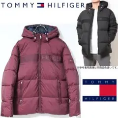 新品 トミーヒルフィガー ナイロンハイロフト 中綿ジャケット Mサイズ 赤系