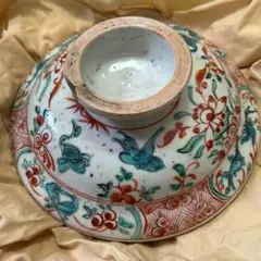 中国美術　南京赤絵中皿5枚　直径約15㎝　東Y7-0704⭐︎2Fトヒコカ 中国美術 南京赤絵中皿5枚 直径約15㎝ 東Y7-0704⭐︎