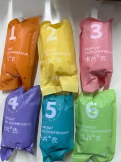 카드 레인 코트 휴대용 레인 코트 6 색 세트 일회용