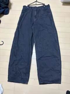 ユニクロ ワイドストレートジーンズ ダークデニム