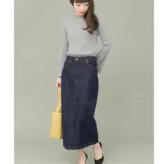 KBF+ フロントスリットデニムタイトスカート