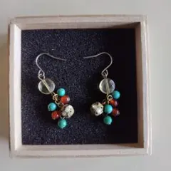 夏色の天然石★ヴィンテージピアス