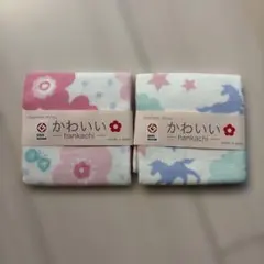 japanese style かわいいガーゼハンカチ ユニコーン柄　お花柄