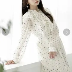 dazzlinエアリーシャツワンピース アイボリー