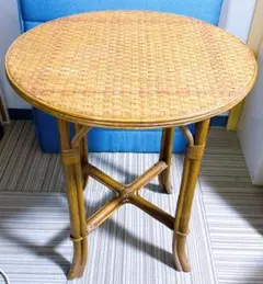 レトロ籐テーブル ベッドサイドテーブル レトロ籐編みチェスト付きサイドテーブル