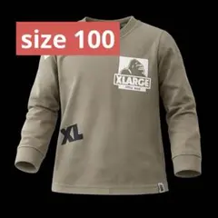 XLARGE 長袖カットソー サイズ100 カーキ エクストララージキッズ