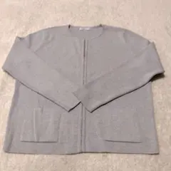 BODY DRESSING グレー ノーカラーニットジャケットのサムネイル