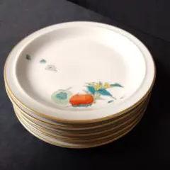 未使用 有田焼 深川製磁 枇杷 柿 銘々皿5枚　お祝い
