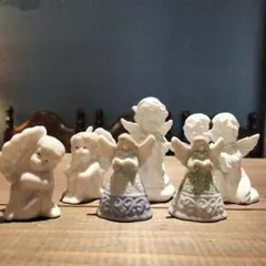 天使の置物 6体セット 陶器製フィギュアのサムネイル