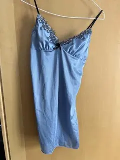 水色 レース付き キャミソール　ランジェリー