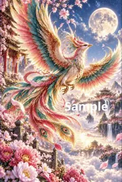 花天の鳳凰 デジタルアート イラスト ポストカード