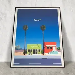 額縁付き】 永井博（Hiroshi Nagai） A2ポスター 車緑 - メルカリ