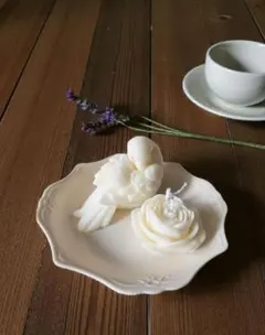 ソイキャンドル　アロマキャンドル　インコ　鳥　フラワー　インテリア　2個