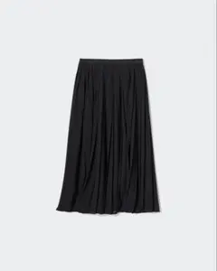 UNIQLO シフォンプリーツスカート（丈標準78～82cm）　ブラック　L