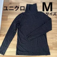 ドット柄 タートルネックT 黒　Mサイズのサムネイル