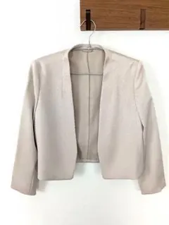 【 ANAYI 】 ベージュ ノーカラージャケット　38