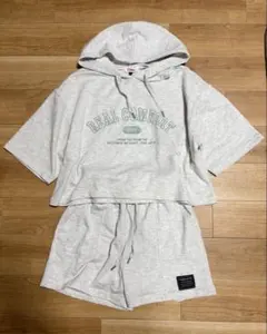 美品✨️ピンクラテ 160cm パーカーセット グレー セットアップ