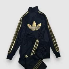 adidas ファイアーバード トラックジャージ セットアップ 黒金 清春 古着