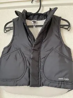 冬物セール！petit main 黒 ダウンベスト Sサイズ