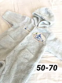 ディズニー ベビー服 ロンパース 水色 フード付き 男の子 女の子 長袖