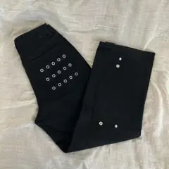 ワイドデニムパンツ　ブラック