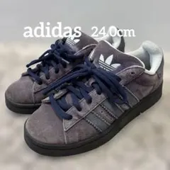 adidas スエード スニーカー 紫/ネイビー【24.0】