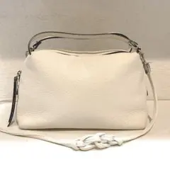 【美品】GIANNI CHIARINI アリファ 2WAY レザーバッグ M 白