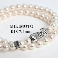 【至高・オーロラ花珠】ミキモト　K18 アコヤ　パール　ネックレス