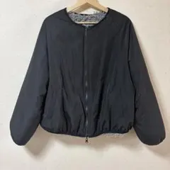 【リバーシブル】ブラック ジャンパー　ブルゾン　グレー フェイクファー 2way