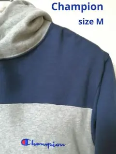 Champion　パーカー　バイカラー　刺繍ロゴ　size M