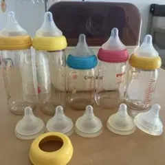 コンビ除菌じょーずとピジョン哺乳瓶5本セット 1本ガラス4本プラスチック乳首10