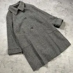 【ヴィンテージ】（42）カシミヤ 総柄 ステンカラーコート ロング