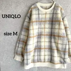 ユニクロ ファーリーフリース トップスのみ M ルームウェア ふわふわ チェック