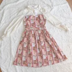 【新品未使用美品】axes femme プリント柄 長袖ワンピース タグ付き