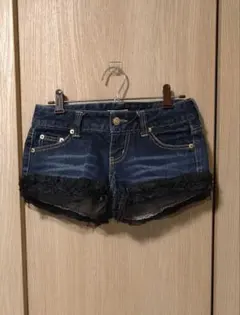 MARS デニム ショートパンツ　サイズ24　レース裾