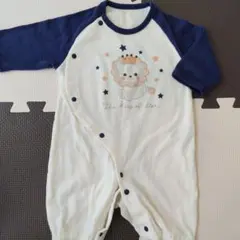ロンパース・カバーオール ネイビー・ホワイト　くま