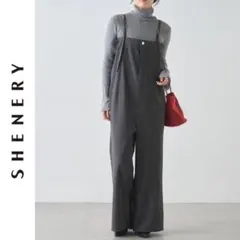 新品　SHENERY ストレートラインサロペット　シーナリー　36 チャコール