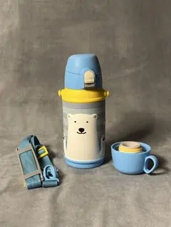 ドウシシャ マグボトル 600ml シロクマ ブルー 子ども用水筒のサムネイル