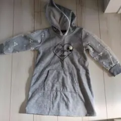 ハートプリント パーカー グレー