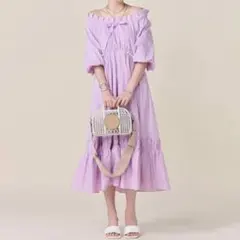 chesty パールラインパフスリーブワンピース　週末限定値下げ