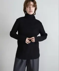 select MOCA タートルネックリブニット