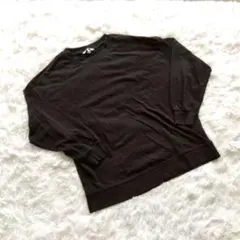 H&M プルオーバースウェット　薄手　シンプル　ブラック　サイズP