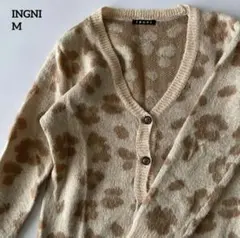 ＊イング ヒョウ柄Vネックフロントボタンカーディガン