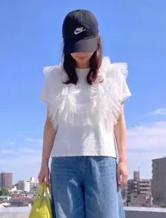 fifth 新品未開封　【接触冷感】チュールドッキングTシャツ　ホワイト系のサムネイル