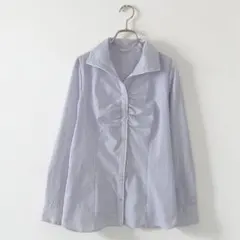 MAIL&Co シャーリング スキッパー 長袖シャツ 袖ロールアップ(L)のサムネイル
