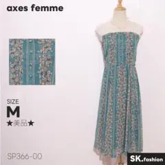 ★美品★ axes femme ワンピース 花柄切替 レース襟付き クラシカル