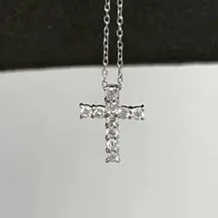 【ペンダントトップのみ】K18WG ダイヤモンド クロス ネックレス 0.3ctのサムネイル
