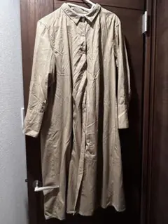 Ressful ベージュ シャツワンピース ロング丈