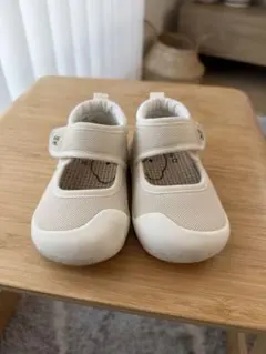 【美品】ベージュ ベビーシューズ マジックテープ 14cm