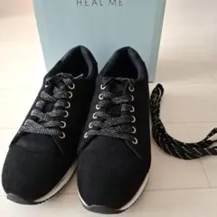 HEAL ME 厚底 スニーカー ブラック 23.0cm 靴紐 箱付きのサムネイル